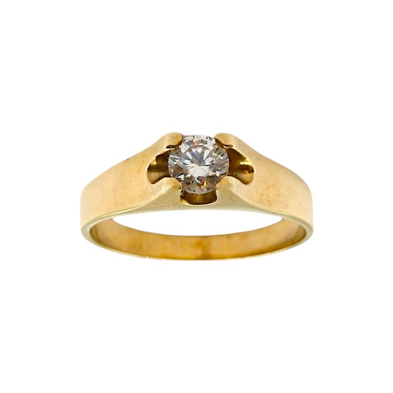Anillo Solitario-Oro bajo-Piedra Zirconia-AN8083 conpiedra