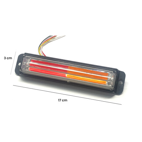 FAROL - FARO LED ROJO + AMBAR 10-30V 16X3,5 - FAROL - FARO LED ROJO + AMBAR 10-30V 16X3,5 -