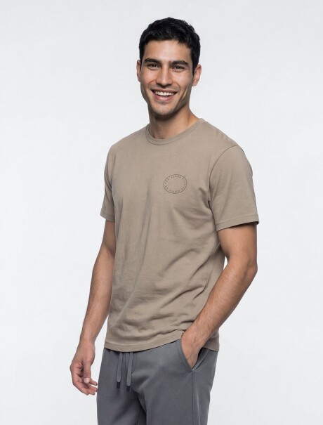 CAMISETA MANGA CORTA CON ESTAMPA BEIGE