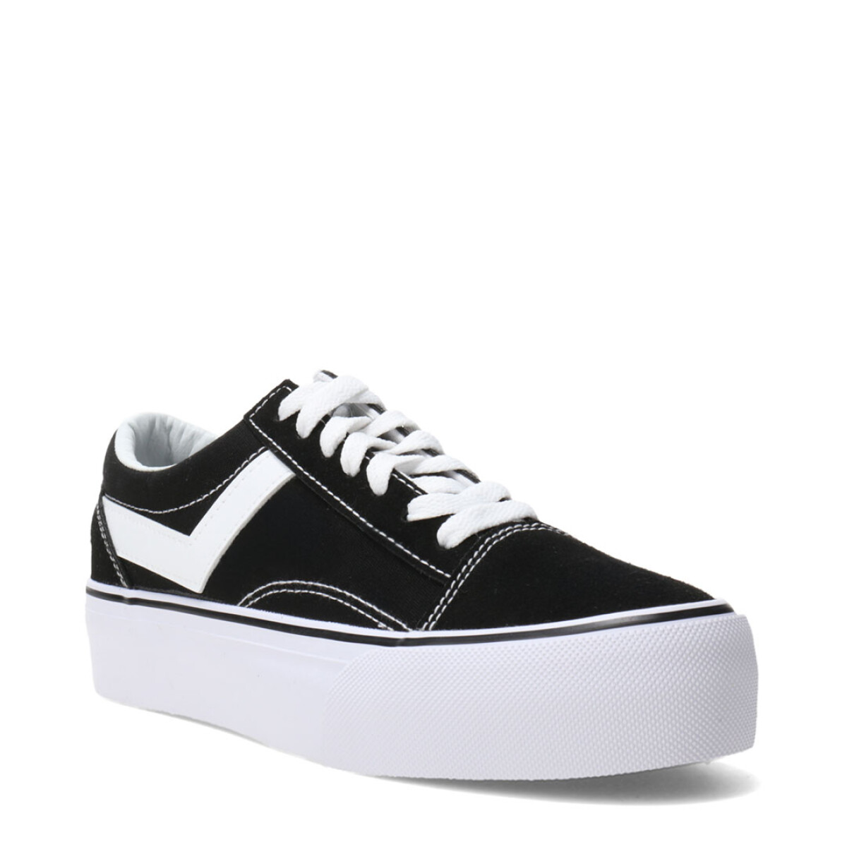 Championes de Mujer PONY Plataforma Casual - Negro - Blanco 