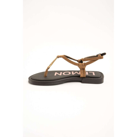 Sandalia Con Argolla Camel