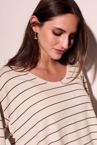 Remera Rayas Lino Arena