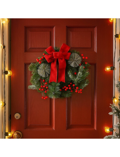 CORONA NAVIDEÑA ROJA 30 CM. CORONA NAVIDEÑA ROJA 30 CM.