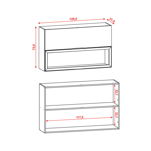 Modulo Basculante Para Cocina 120 cms. GAMAS DE BEIGE