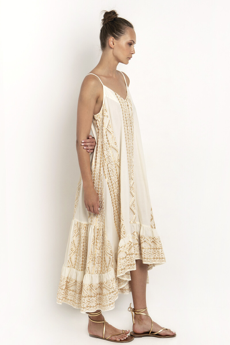 VESTIDO MIDI CLÁSICO Natural