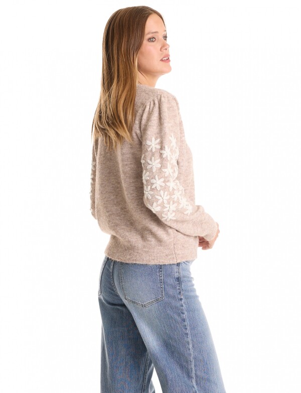 Buzo Lana Bordada TOSTADO