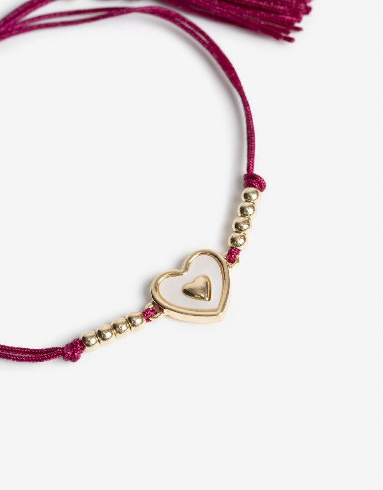 Pulseras Flexibles Metal Pulsera Flexible Cordón Corazón - Dorado