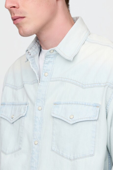 Camisa De Jean Hombre Light Wash