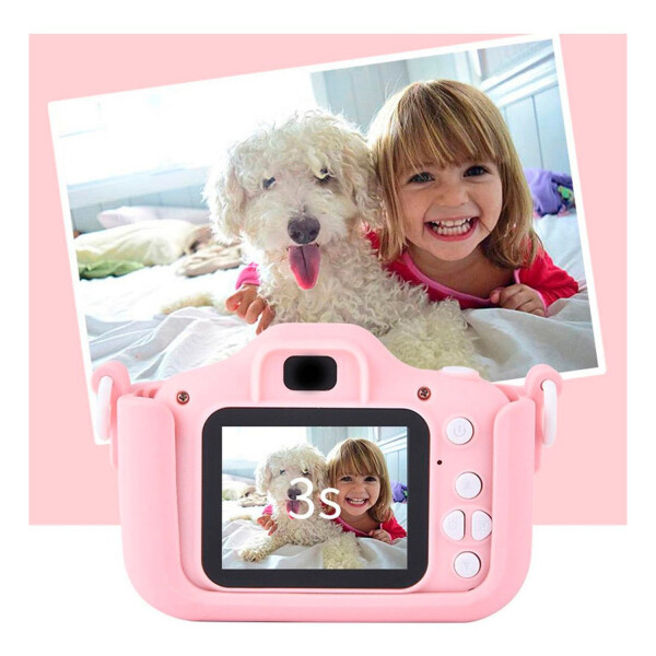 Cámara De Fotos Infantil Con Pantalla 2' Fácil De Usar Variante Color Rosa