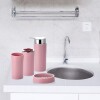 Set de baño 6 pz Rosa y cromo (papelera-dispensadores) Set De Baño 6 Pz Rosa Y Cromo (papelera-dispensadores)