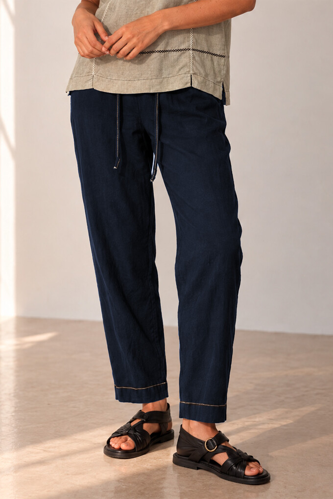 PANTALON LINO NET AZUL