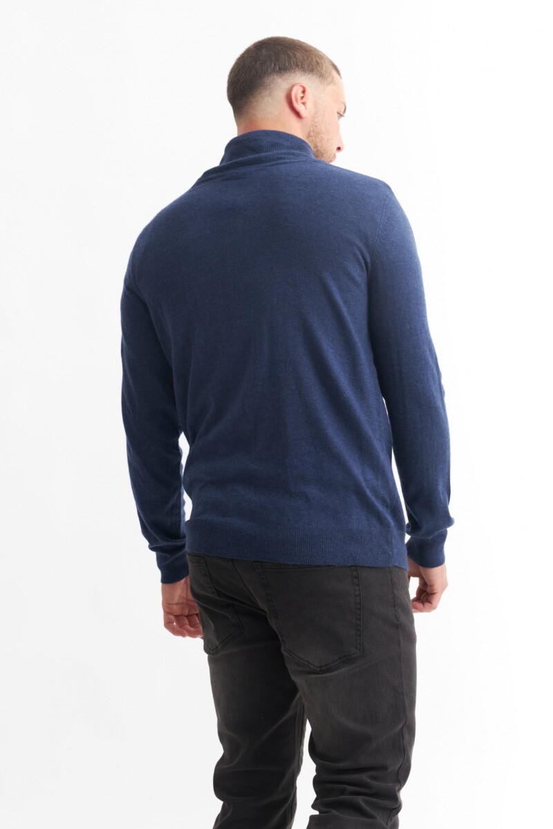Sweater con cuello solapado AZUL MARINO