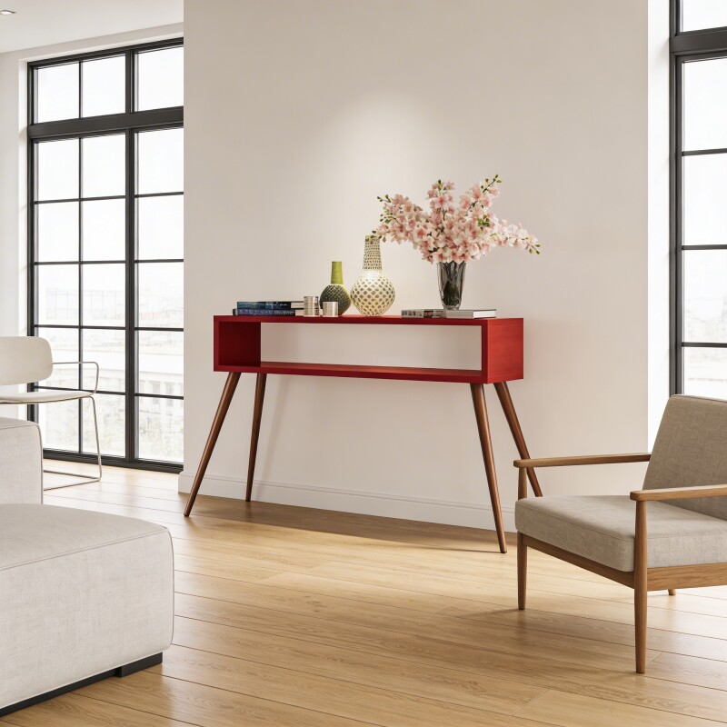 Aparador Moderno Quad 120cm Rojo