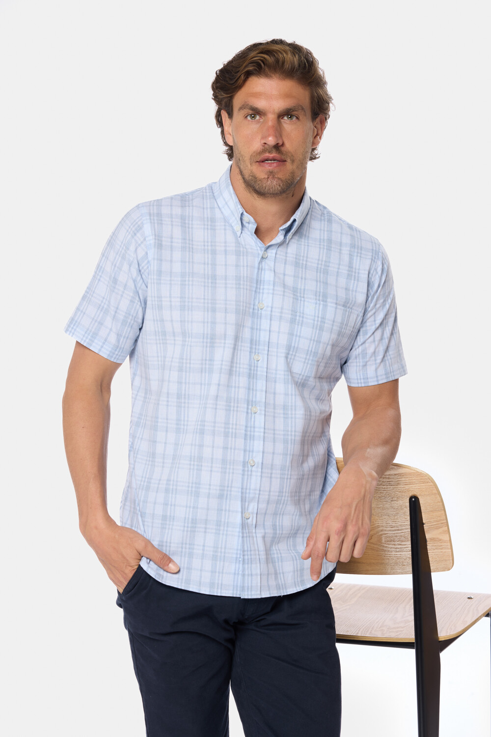 CAMISA SPORT A CUADROS Piedra