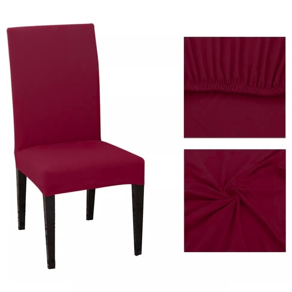 Funda Cubre Sillas Universal Comedor Elastizada Lavable X6 Color Variante Rojooscuro