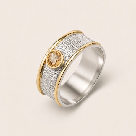 Anillo Positano Ambar - Plata y Oro Anillo Positano Ambar - Plata y Oro