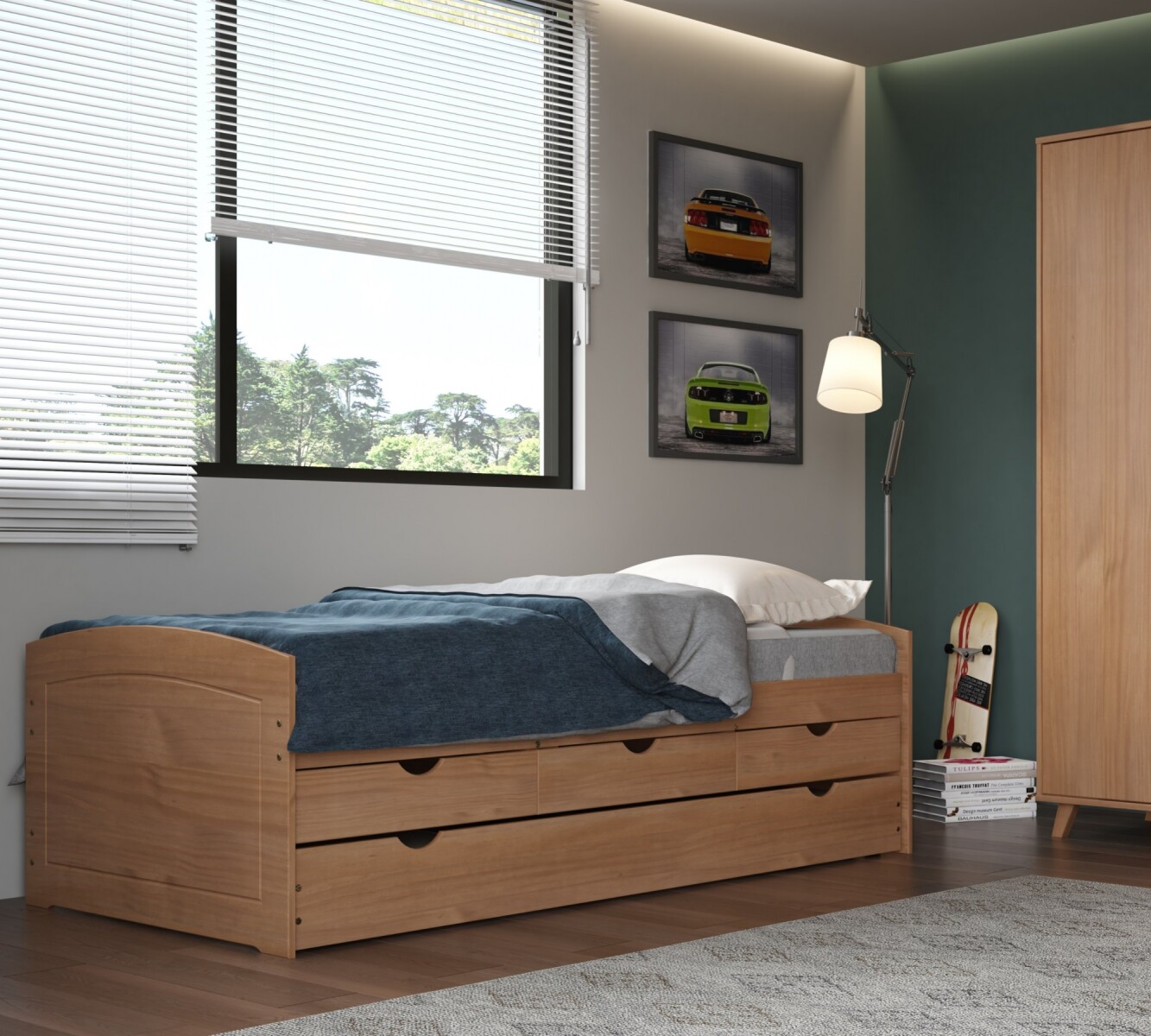 Cama Marinera 1 Plaza Con Cajones - Ulli - Marron 