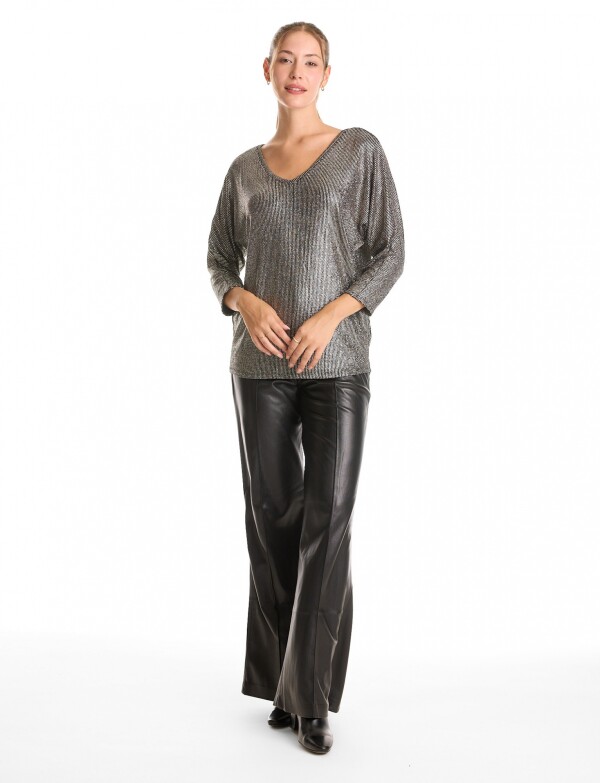 Blusa Nigth Con Brillos NEGRO/DORADO