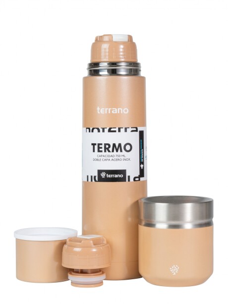 Kit Termo Acero Bala 750mL + Mate Folkie Oro