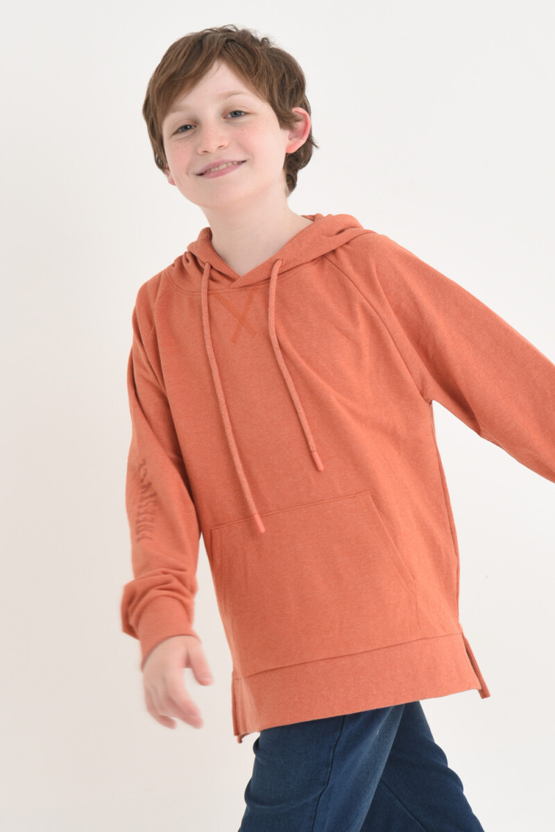 Hoodie deportivo estampado Terracota