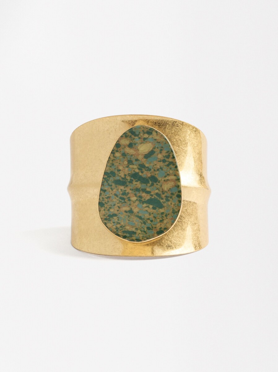 Pulsera Rígida Con Piedra - burdeos 