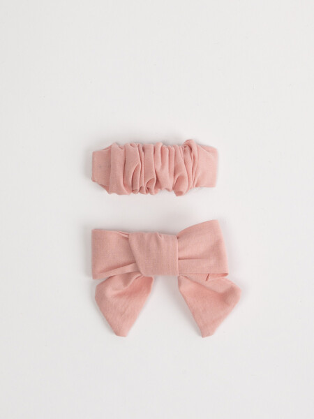 Set x 2 scrunchie y moña Rosa