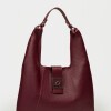 Bolso Signature en cuero graneado Bordeaux