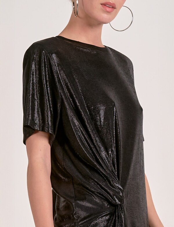 Vestido Satinado Nudo NEGRO