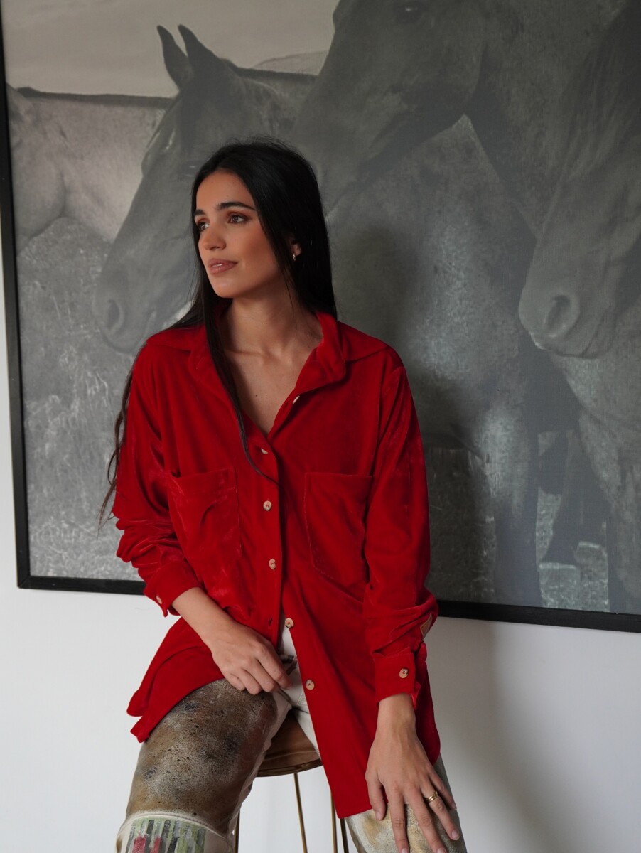 Velvet Shirt con Puño - Rojo 