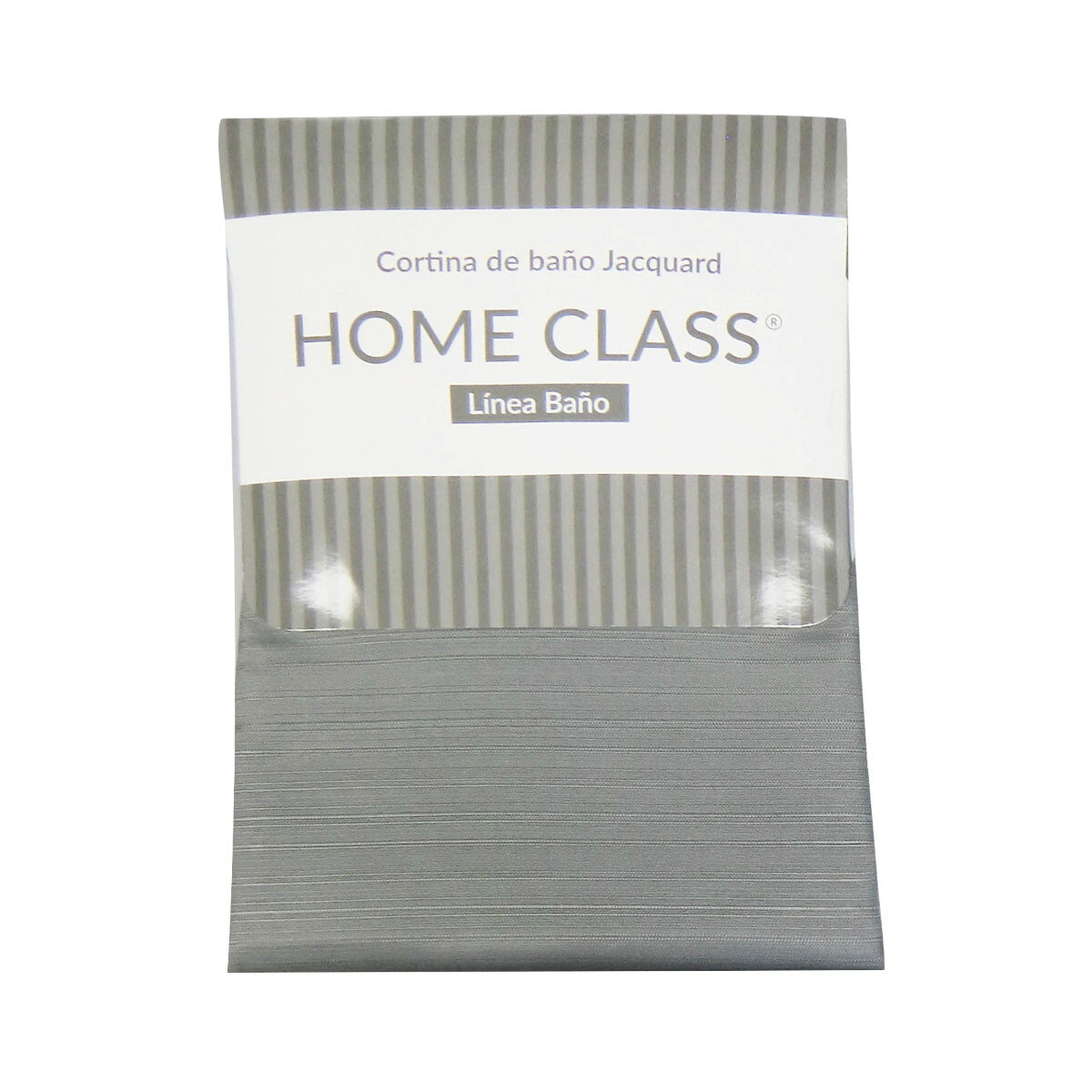 Cortina de Baño Home Class Jacquard Lisa 180 x 180 Cm. - GRIS 