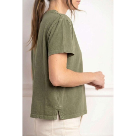 Remera Manga Gorta Lavada Oliva