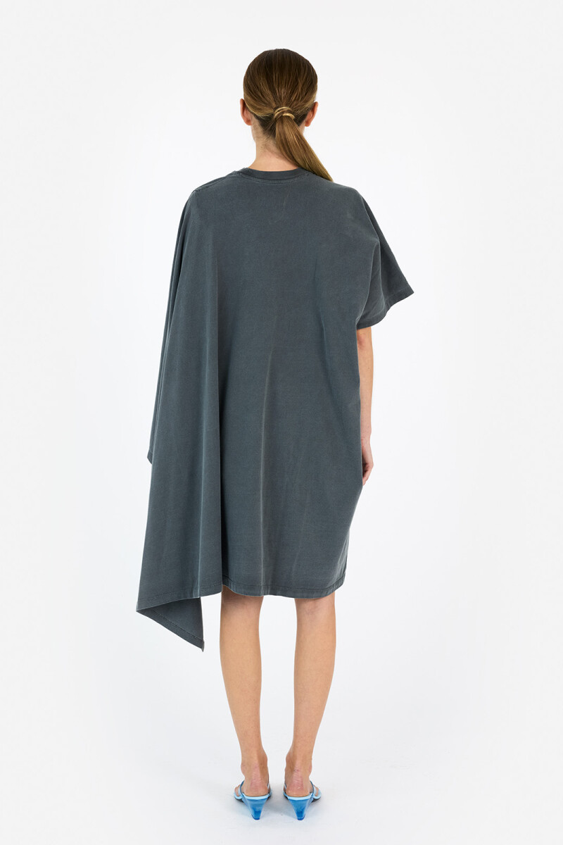 VESTIDO ZERO WASTE DRAPED MINI Gris