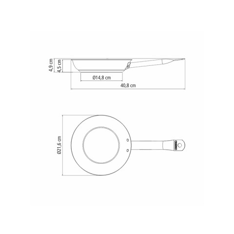 Sartén acero inox.con cerámica 20cm "PROFESSIONAL" -TRAMONTINA TF1781