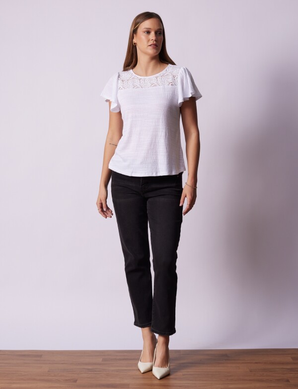 Remera Crochet BLANCO
