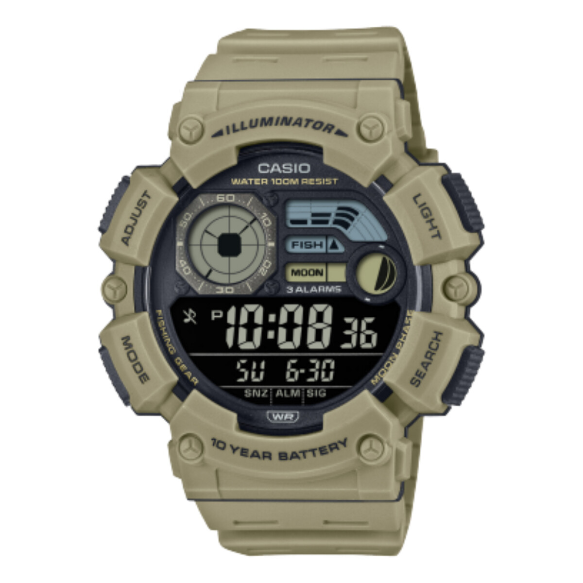 Reloj CASIO WS1500H-5BVDF Resina Verde Esfera 50mm 