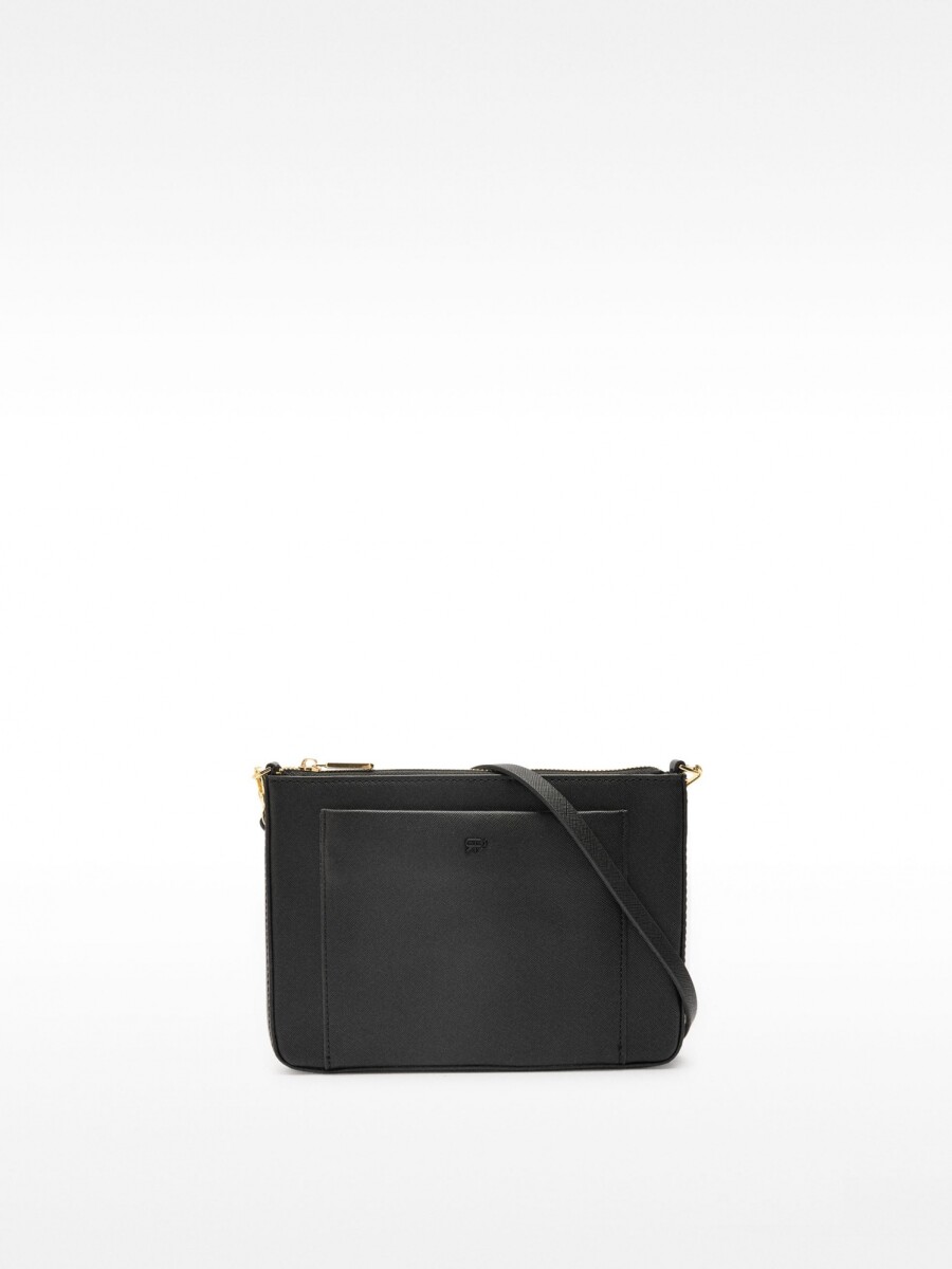 Bolso Bandolera Con Textura negro