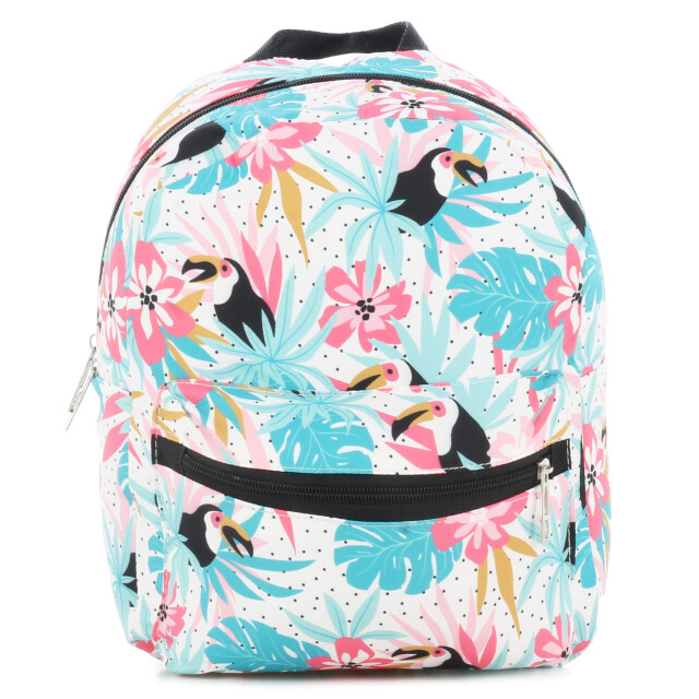 Mochila Miss Carol en tela estampada MICHONNE Blanco - Flores