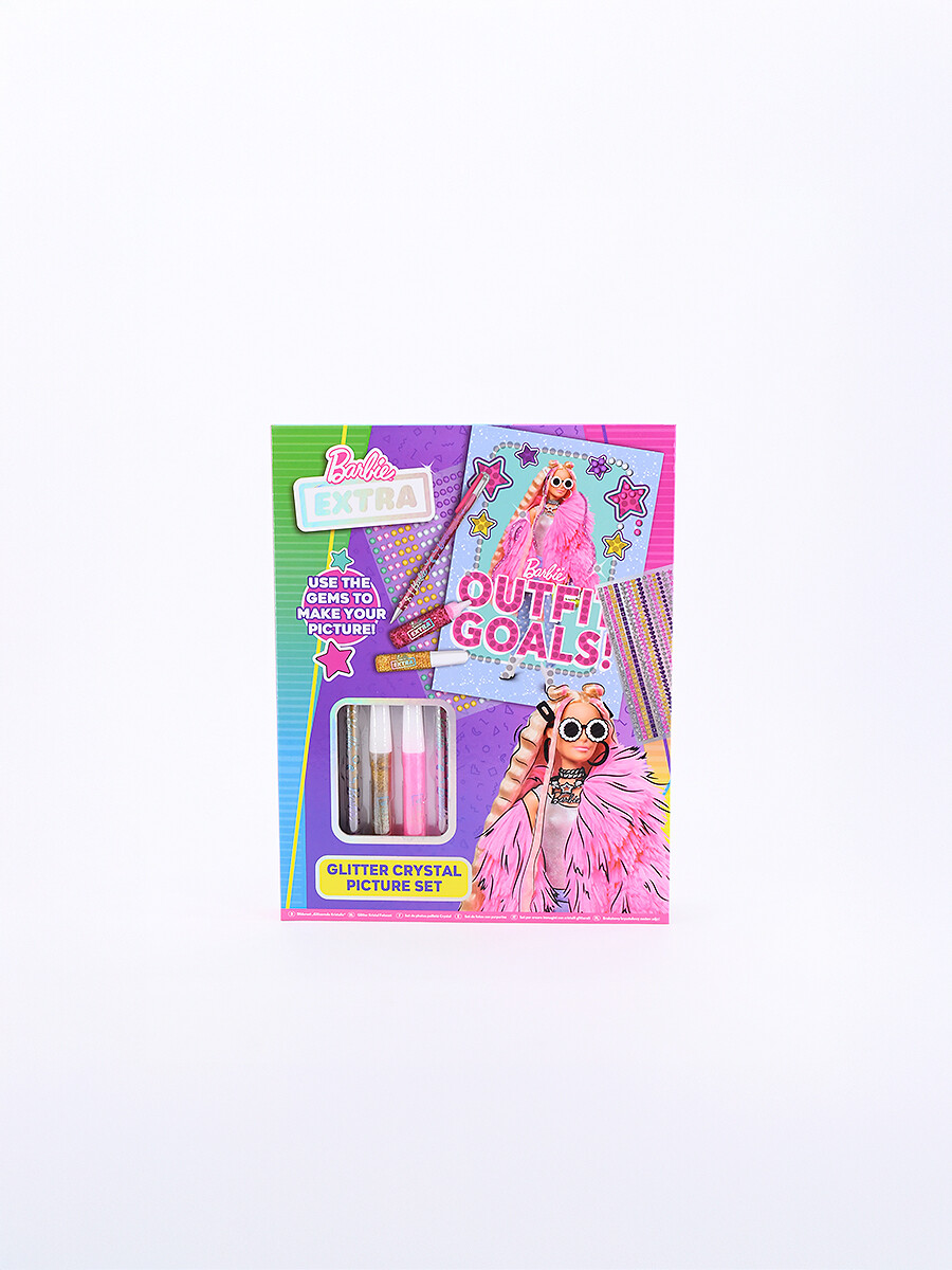 SET BARBIE GLITTER CRYSTAL DISEÑA FOTO - ROSADO 