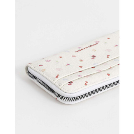 Billetera Fichero Cuerina Estampado Estampado Flores
