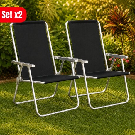 Set X 2 Sillas Altas Conforto Sannet Aluminio NEGRO