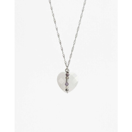 Cadena Acero Healing Rituals Cuarzo Cristal Blanco Nacarado/perlado