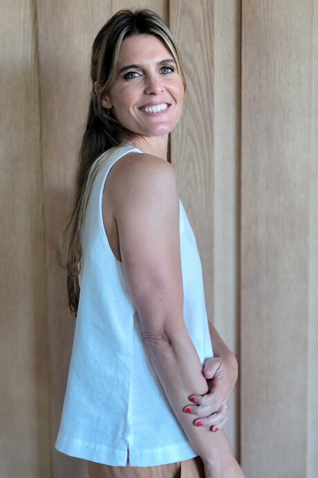 Musculosa Girasol Puro lino Blanco