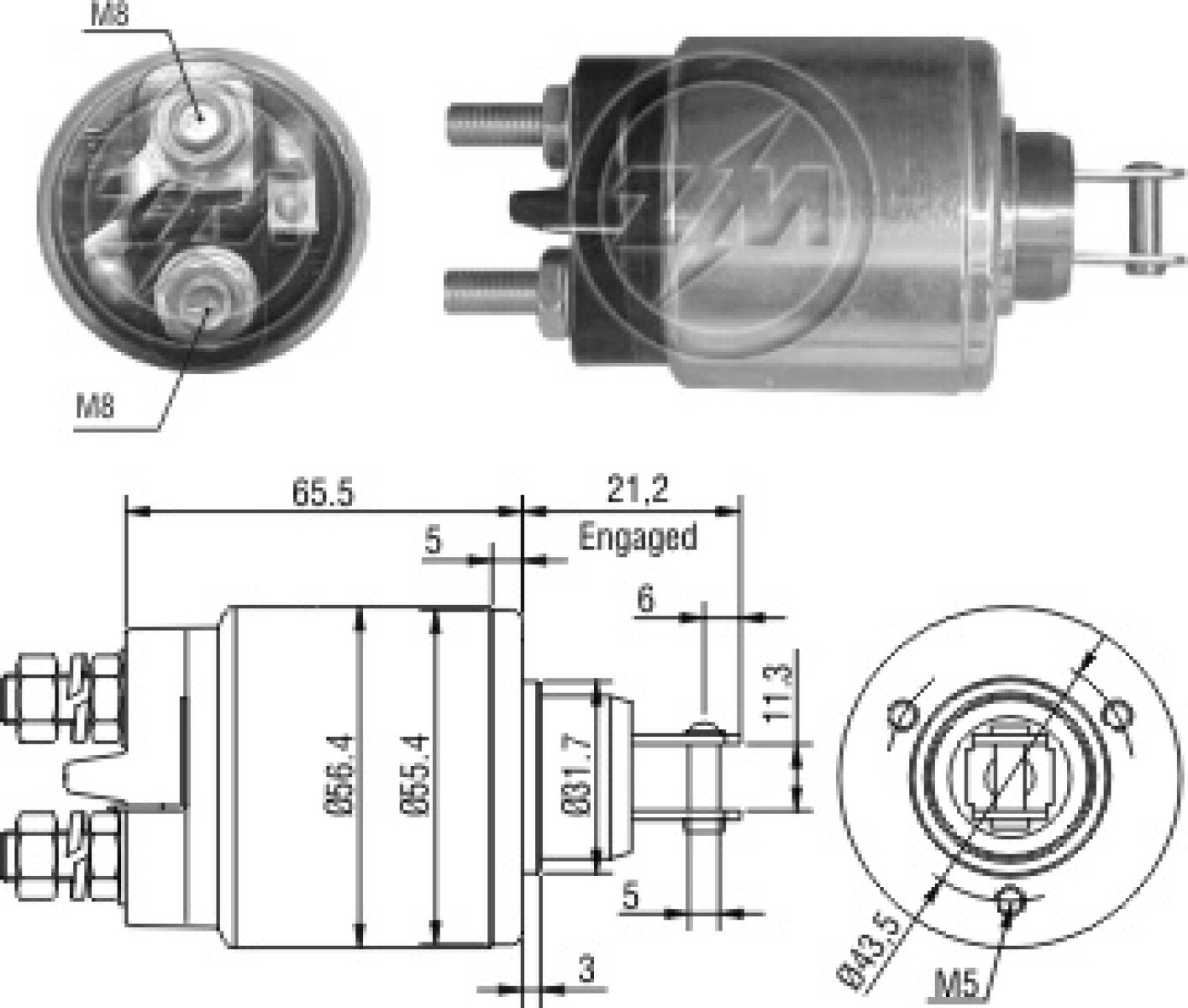 AUTOMATICO DE ARRANQUE LADA SAMARA ISKRA 3 TORNILLOS ZM 