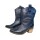 Bota Dama Tejana de Cuero Negro