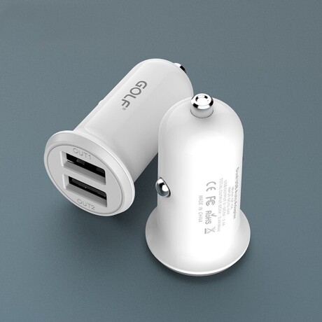 Cargador para Auto Doble USB 3.4A para Celular y Tablet Golf GF-C6 Blanco