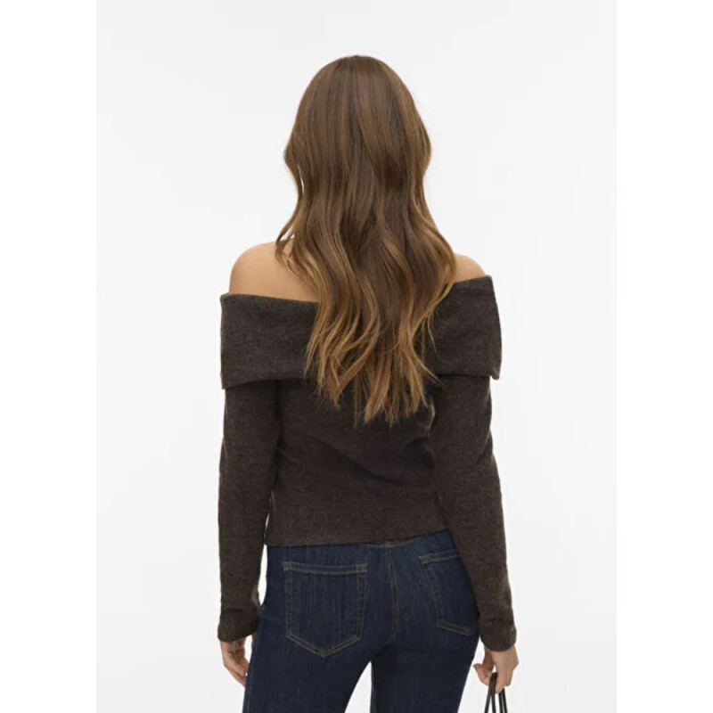 VMKAIA LS OFF SHOULDER TOP JRS GA Chocolate Torte