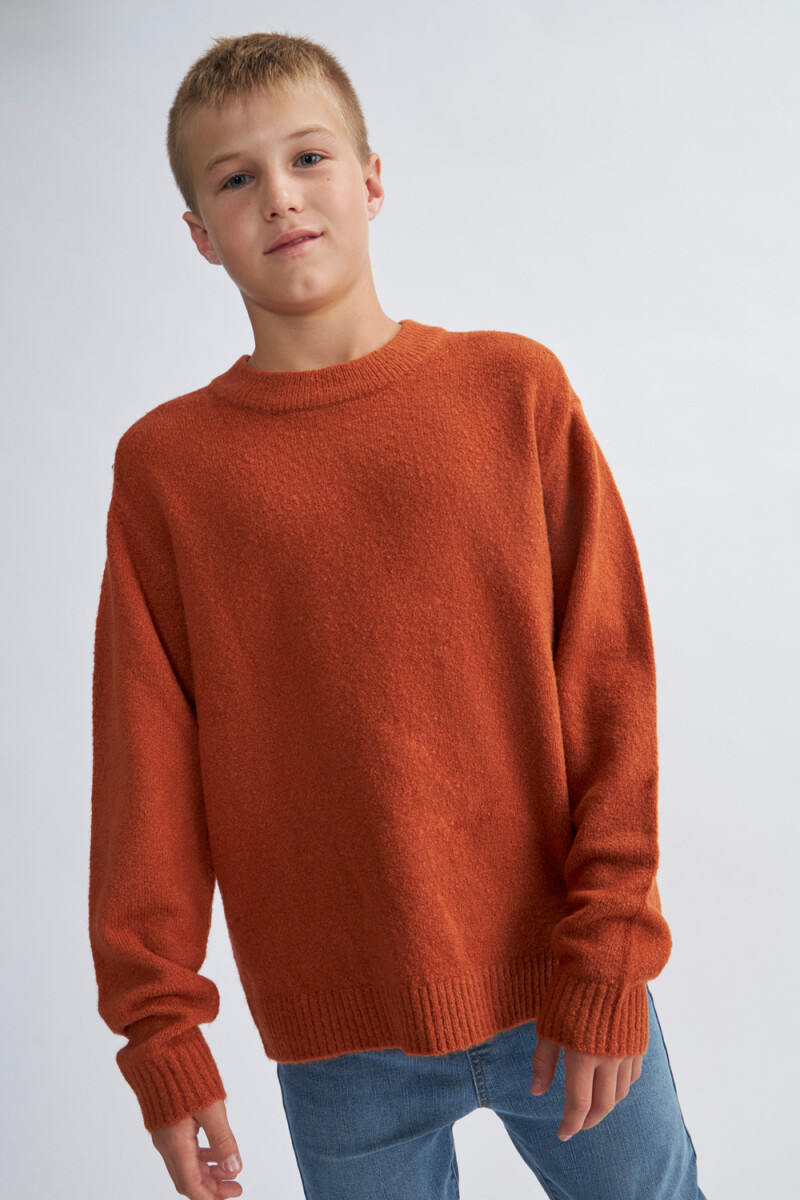 Sweater de punto - Terracota 