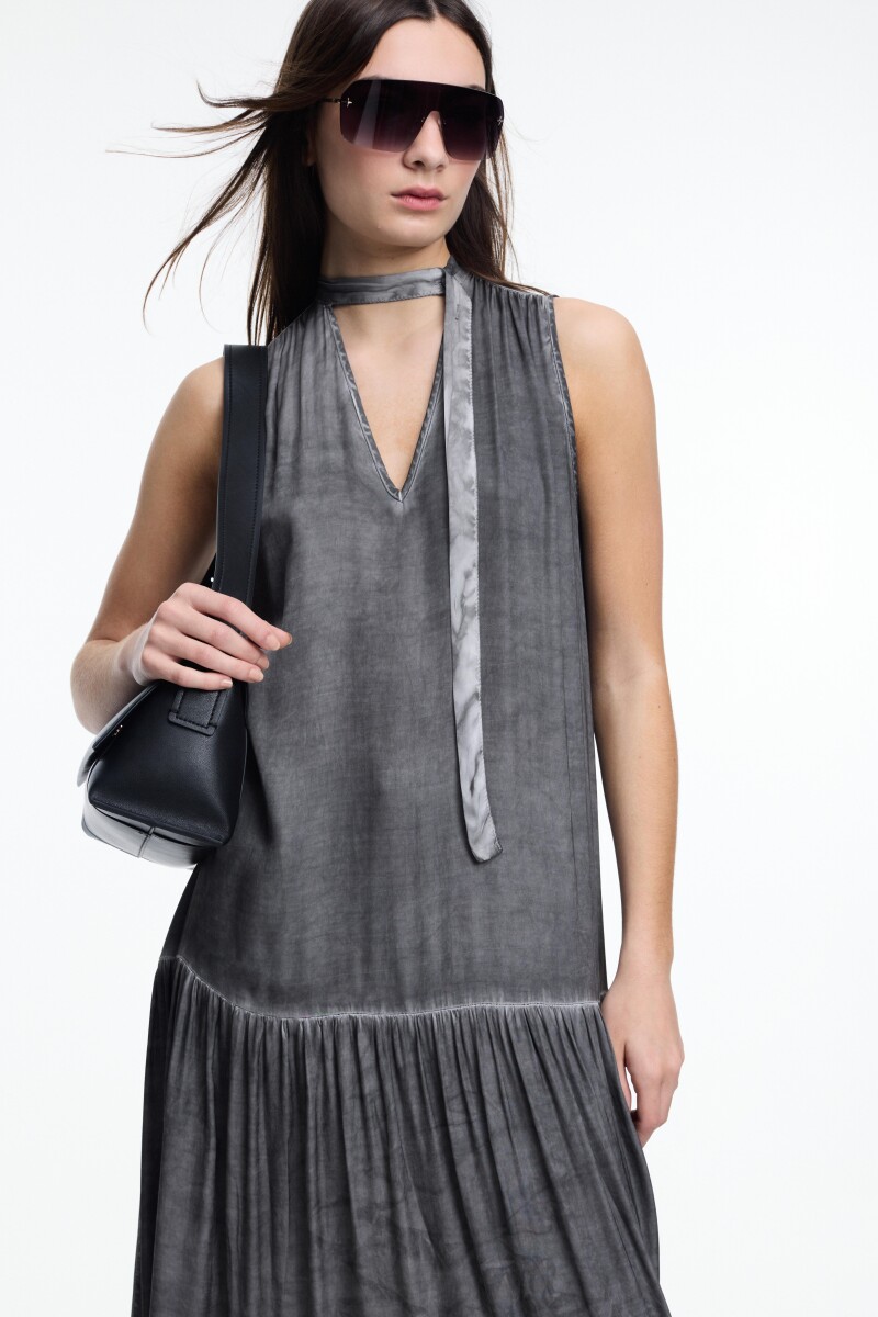 VESTIDO HALTER Gris