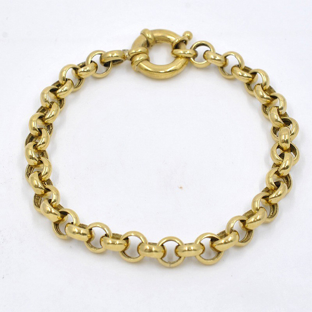 Pulsera Rolo En Oro 18K Con Cierre Marinero Pulsera Rolo En Oro 18K Con Cierre Marinero