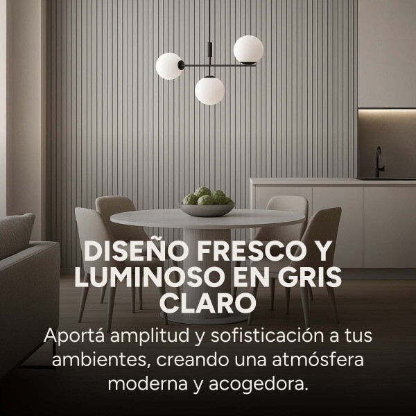 Pack x100 Wpc Simil Madera Wall Panel Lambrin 2.90m x 16.7cm Color Gris Claro